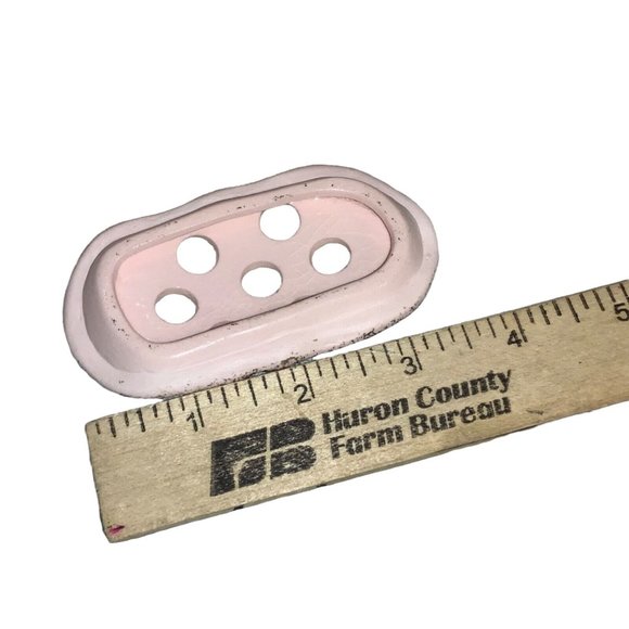 Pink WHEELBARROW Flower Frog Gold colored Trim -fruit on sides - Picture 10 of 10